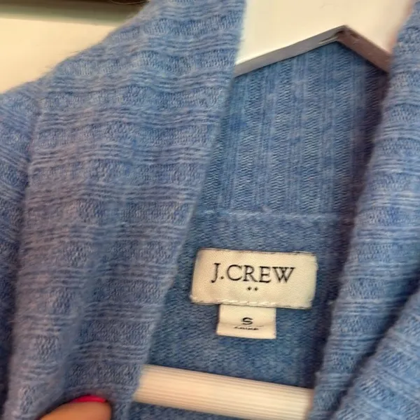 J.crew blue wool blend puff sleeve sweater small - Image 4