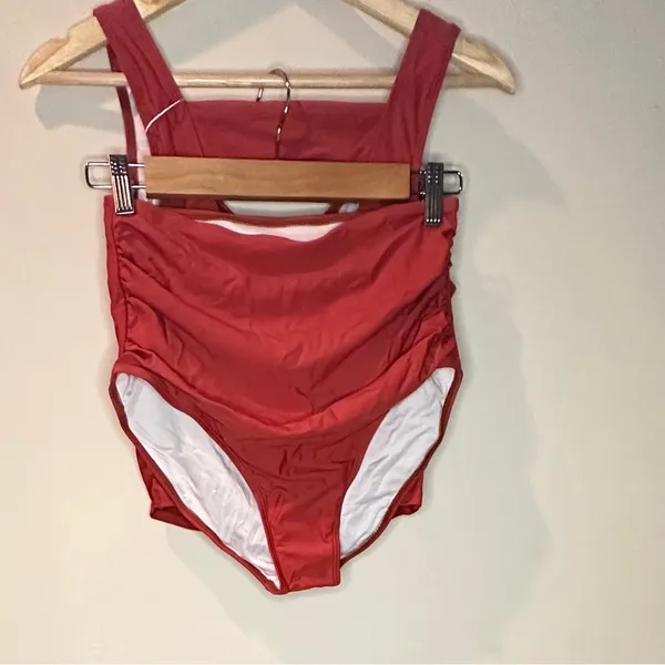 Dark Orange/ Red Women's Bikini Set, Small - Image 5