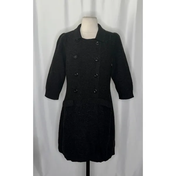 Anthropologie MAEVE Double Breasted Merino‎ Wool Long Cardigan Sweater Medium - Image 2