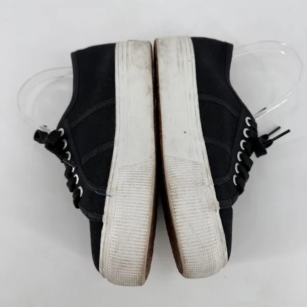 Superga Platform‎ Sneakers Women 39.5 Black Canvas Chunky Streetwear Size 8.5 - Image 4