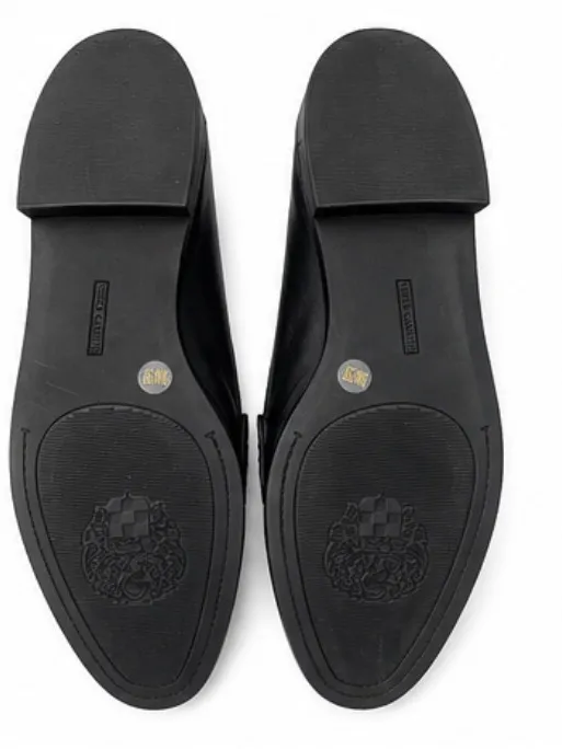 Vince Camuto Calie Black Leather Woven Penny Loafers Size 8 - Image 5