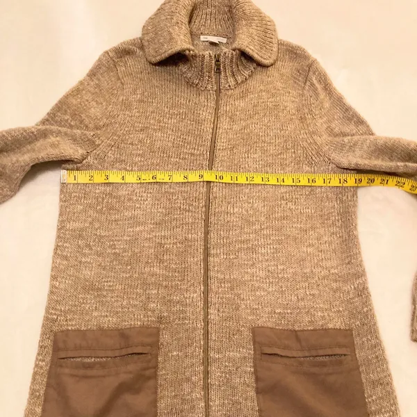 Gap Alpaca Wool Blend Collared Zip-Up Cardigan Size Large EUC - Image 4