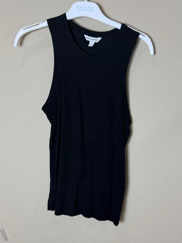 Banana Republic Cotton Knit Super Soft Black Tank Top Size Small - Image 7