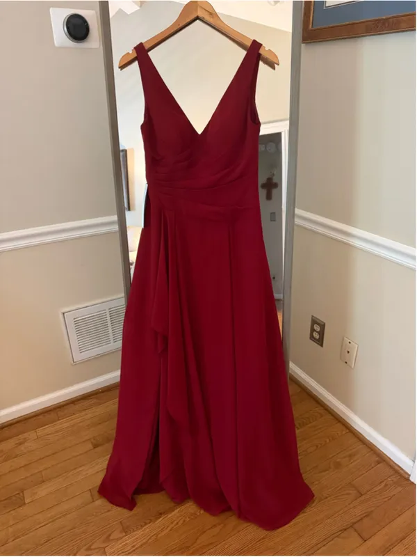 Women's Azazie Pomegranate Red Prom Dress Size 4 - Image 2