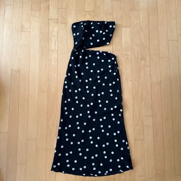Princess Polly Jasira strapless black and white polka dot maxi dress with cut out and corset detail - Image 2