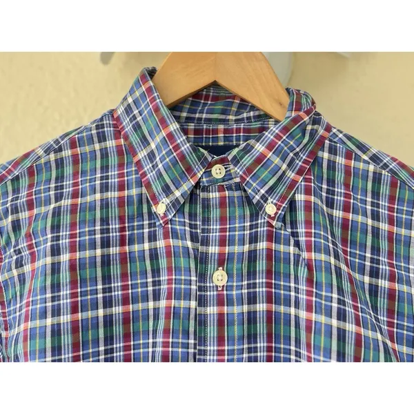 Ralph Lauren Women’s SP Petite Blue Plaid Long Sleeve Button Down Western Prep - Image 2