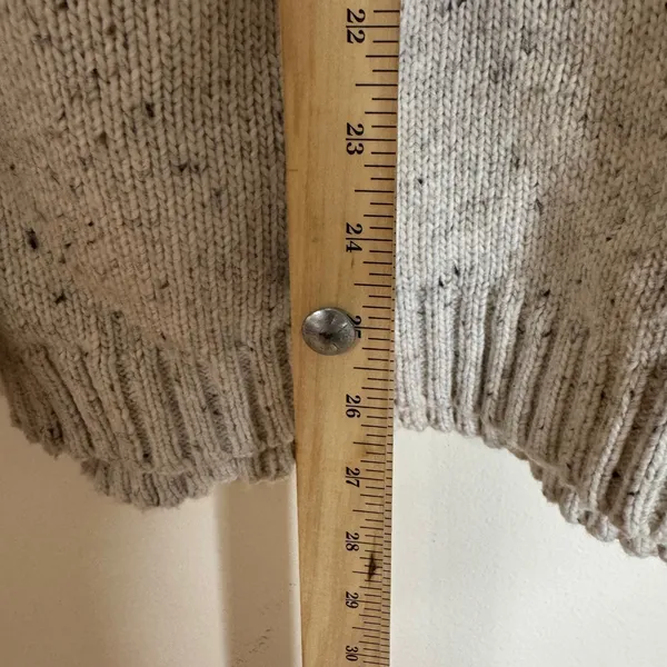 J. Jill Women's Mock Neck Pullover Sweater Oatmeal Gray Speckled Knit Size M - Image 8