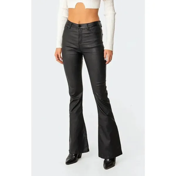 ✨Edikted Luna Faux Leather Flare Sz XS Jeans✨ - Image 4