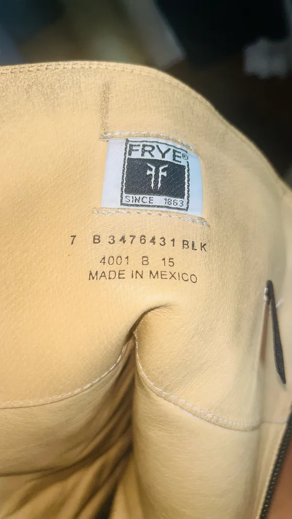 Frye Leather Boots Black Riding Melissa Button - Image 14