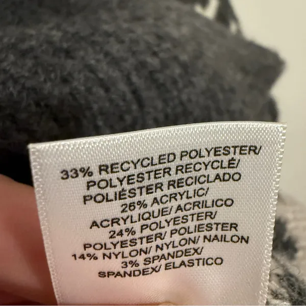 Lucky Brand Women's Medium Gray and White Patterned Winter Sweater - Image 4
