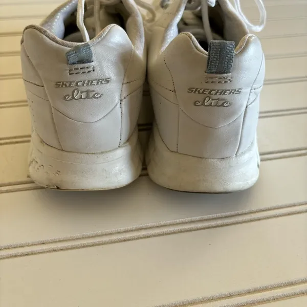 Skechers Flex‎ Elite Sneakers Size 9 Womens White Leather Walking Shoes 11798EW - Image 10