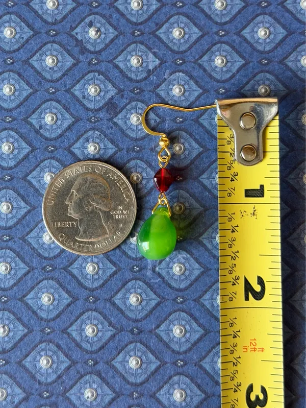 Handmade quality Czech glass beads retro fairy whimsy dangle earrings🌿❤️ - Image 7