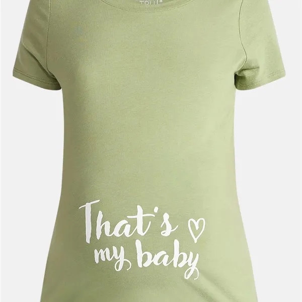 Time and Tru Women’s Maternity Graphic Tee with Short Sleeves - Image 10