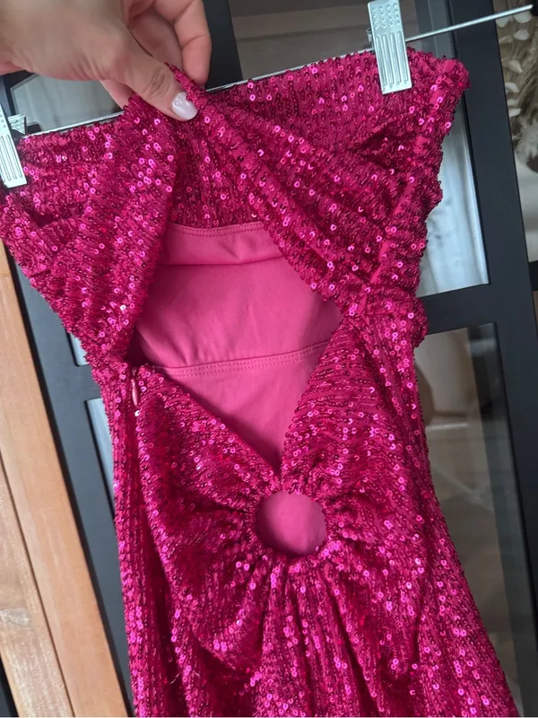 Lucy in the sky sequin strapless mini dress cocktail cutout open back - Image 7