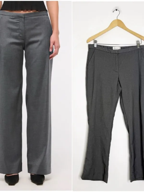 Abercrombie & Fitch Gray Trouser Pants Size 10 Short Mid Rise Career - Image 2
