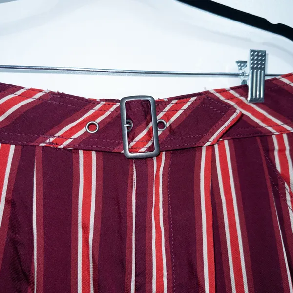 Free People Burgundy Red Striped Seamed Like The Right Thing Cropped Pants 0 - Image 4
