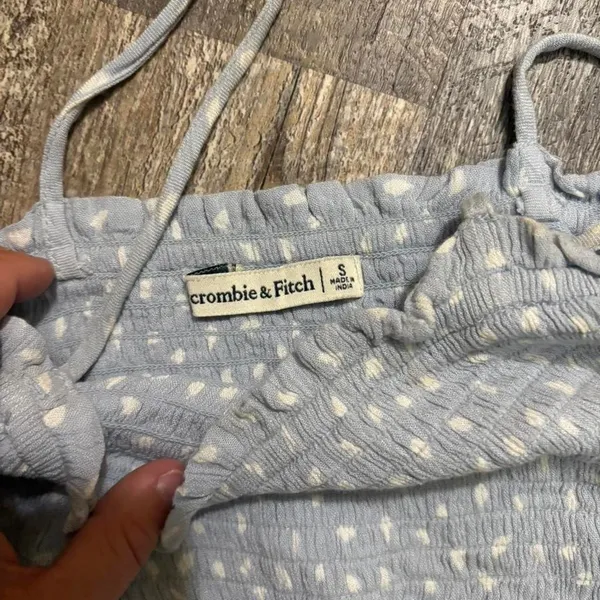 Abercrombie & Fitch blue polka dot halter‎ top Size S - Image 2