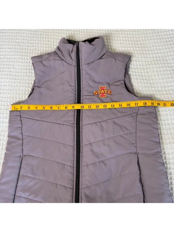 Holloway Quilted Iowa State Cyclones Vest Women Medium Gray Embroidered Ames ISU - Image 6