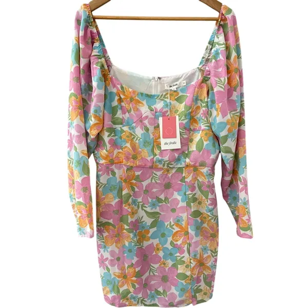 The Frolic‎ Floral Print Square Neck Mini Dress Multi Size 10 - Image 2