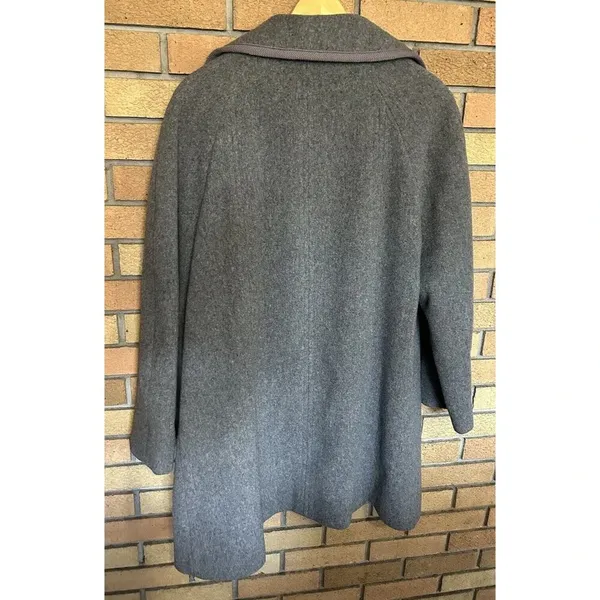 M. Liman Penguin Fashions Womens Vintage Wool Button Long Coat Gray Size 18 - Image 3