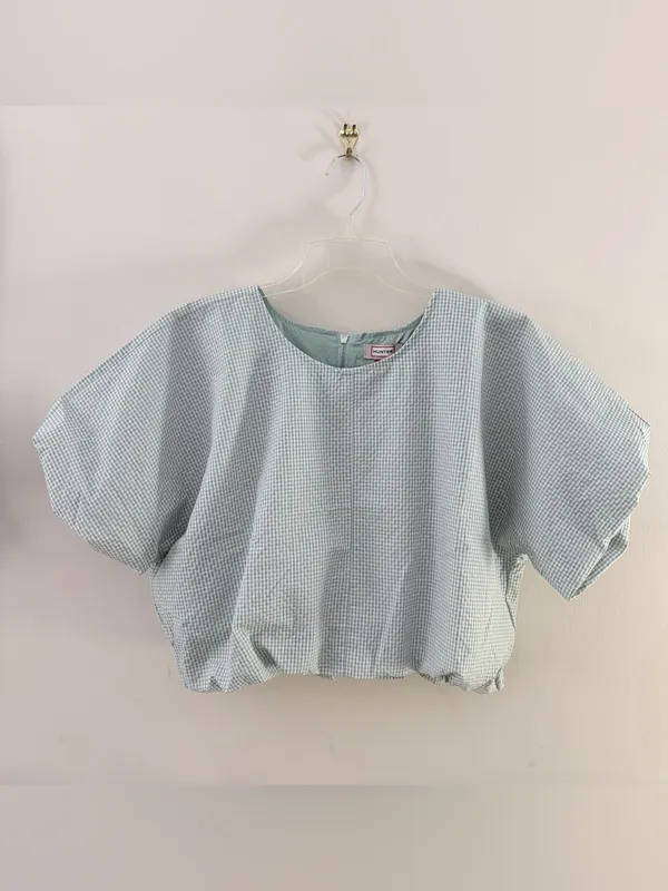 Hunter Crop‎ Bubble Blouse in Surf Spray Large NWT - Image 6