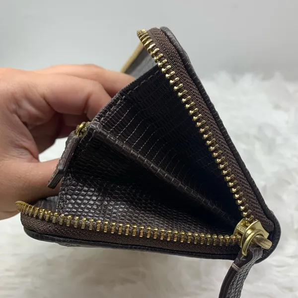 COACH Julia Khaki Brown Op Art Slim Zip Wallet - Image 10