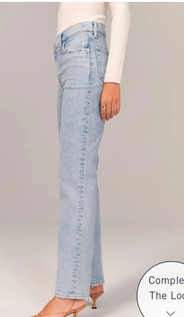 Abercrombie Ultra High Rise 90s Straight Jean Criss-Cross Waistband 34 - Image 9