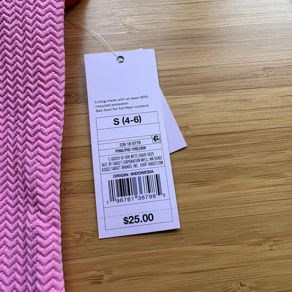 Shade & Shore Small Pink Textured One Piece Swimsuit Scoop Neck Adjustable Red - Image 7