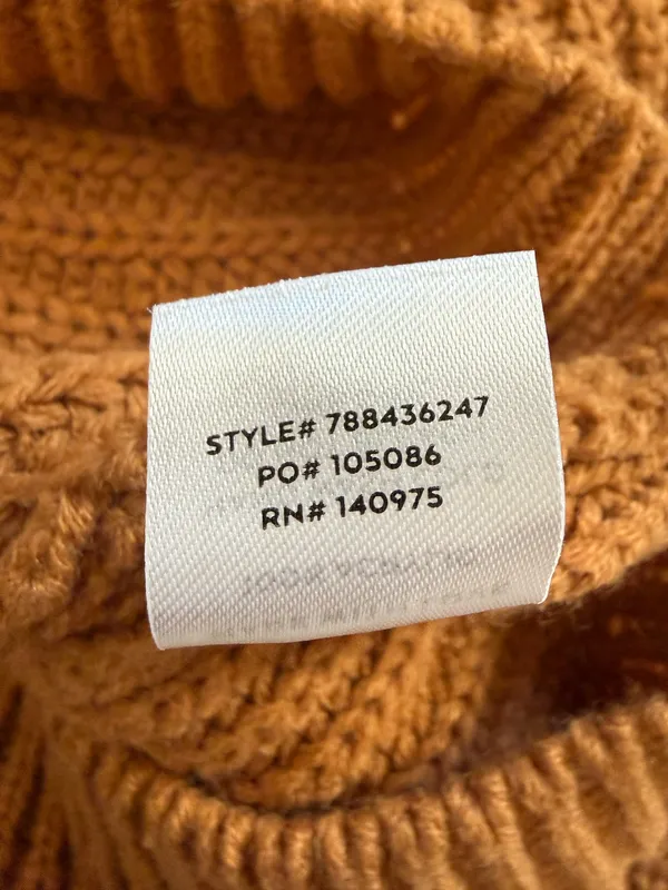 Lulu’s Brown Knit Slouchy Sweater Off the Shoulder Cozy Comfy Size L - Image 3