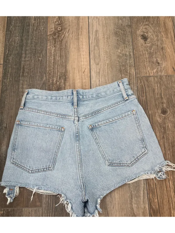 AGOLDE denim jean shorts light wash - Image 4