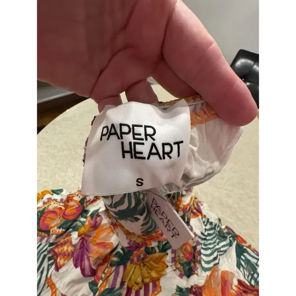 Paper Heart Dress Multicolor Fruit Floral Maxi Summer Ruffle Sundress Size Small - Image 7