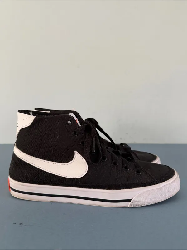 Nike Court Legacy Mid Canvas Black White Sneakers - Image 3