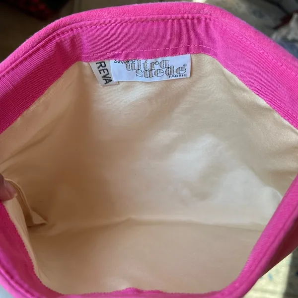 Reva Pink Ultrasuede Envelope Shoulder‎ Bag Vintage Designer Evening Purse - Image 4