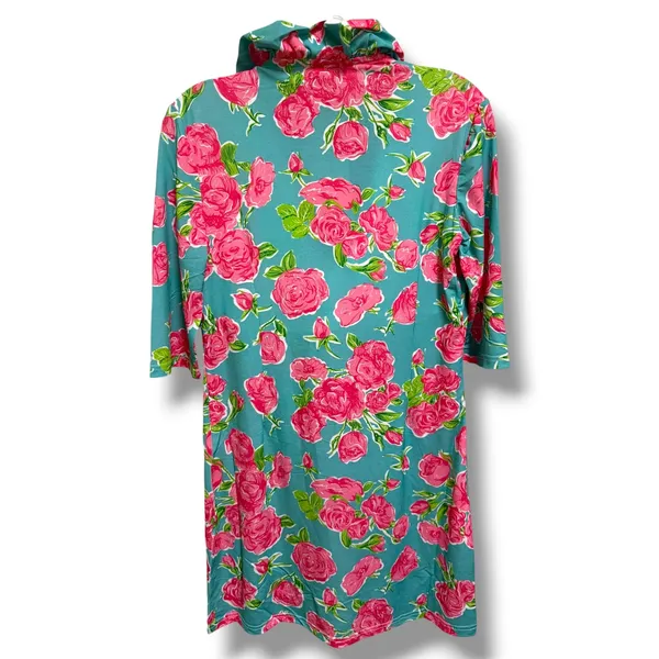 Simply Southern Pursuit of Preppiness Roses Dress Small NWT Teal Pink Ruffle - Image 5