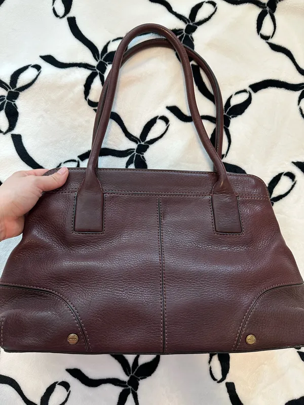 Vintage Y2K style Oroton Classic Women's Leather Bag - Burgundy/Maroon - Image 7