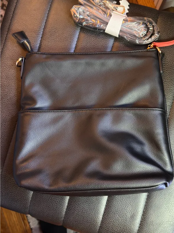 MERSI "Maddie" Multi-Zipper Vegan Leather Crossbody Bag - Image 2