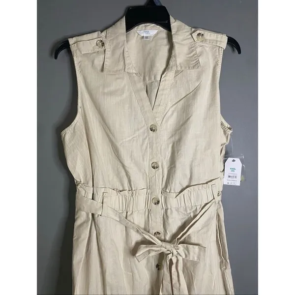 Time and Tru Women's Sleeveless Cotton Belted Midi Shirtdress Size XXL NWT - Image 5