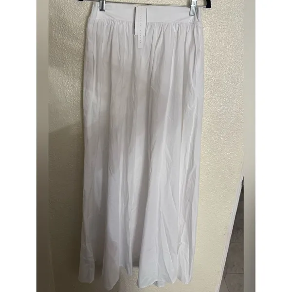 Susana Monaco poplin drop waist skirt White Maxi A-Line Skirt size medium NWT - Image 12