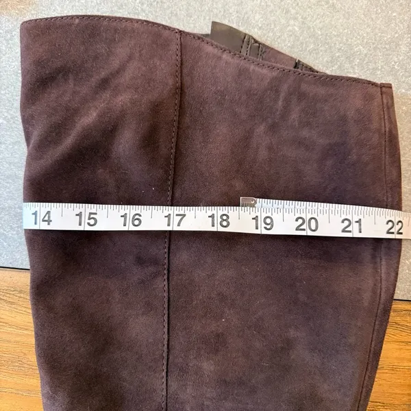 Naturalizer Deesha Chocolate Brown Suede Wide Calf Boots Size 7.5W-XW - Image 8
