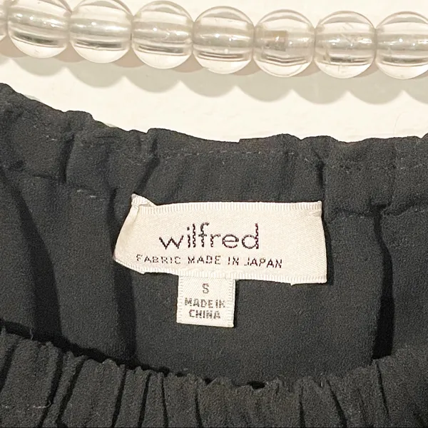 Wilfred Aritzia Womens Small Morel Black Off-Shoulder‎ Blouse Top Ruffle - Image 4