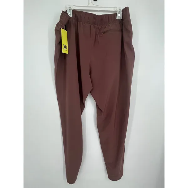 All in Motion Stretch Woven Scrub Pants Women XXL Long Brown Mauve High Rise - Image 2