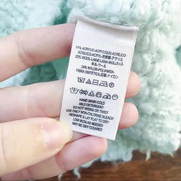 Free People • September Song pullover sweater Polar Bear fuzzy mint green aqua - Image 8