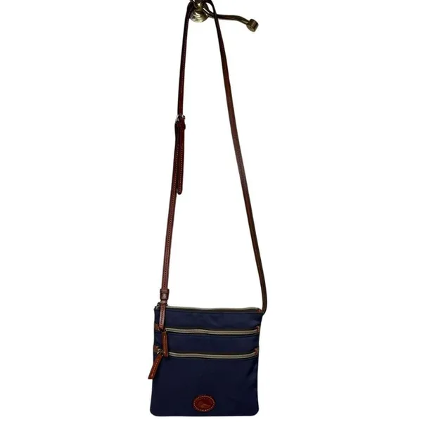 Dooney & Bourke Navy Nylon North South Triple Zip Crossbody Bag - Image 2