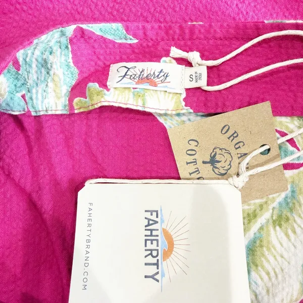 Faherty Wrap Midi Skirt Size Small Pink NWT Tropical Seersucker Resortwear - Image 5