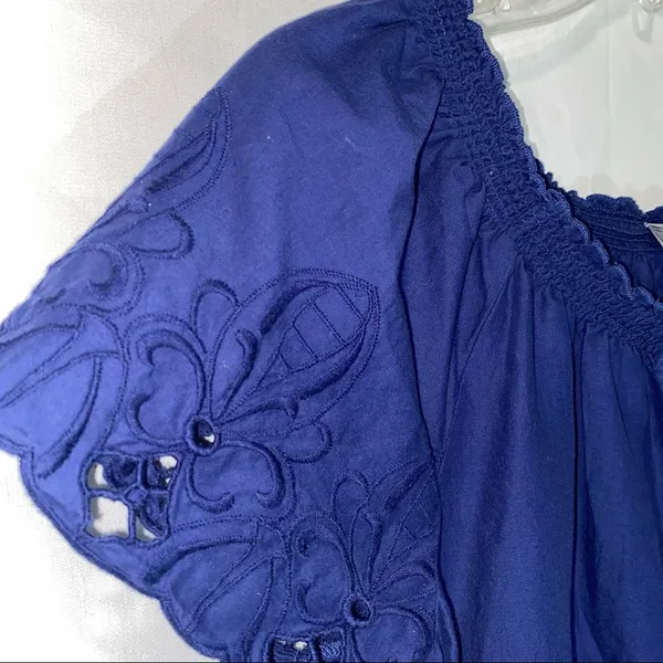 Old Navy Eyelet Blue Dress Women’s XS - Image 2