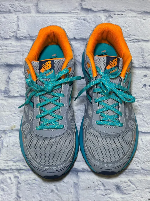 New Balance 512 Running Shoes Womens Size 8.5 Sneakers Teal Blue Orange - Image 4