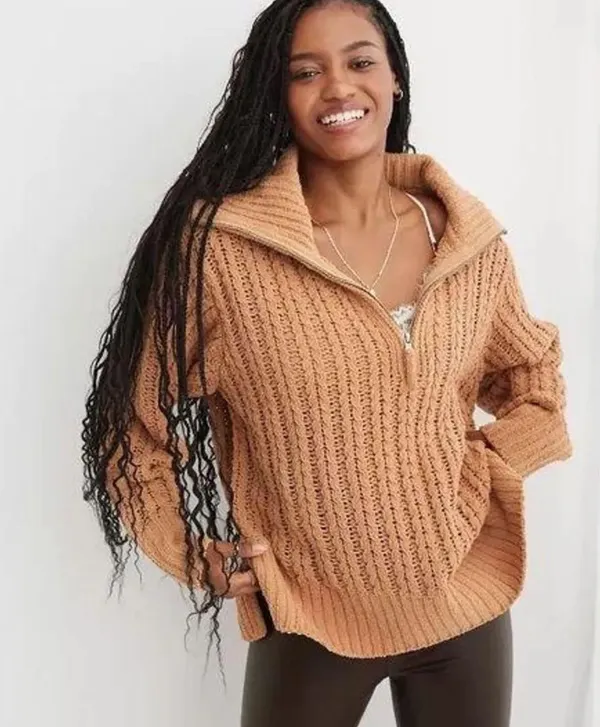 American Eagle Aerie Cable Knit Sweater - Image 2