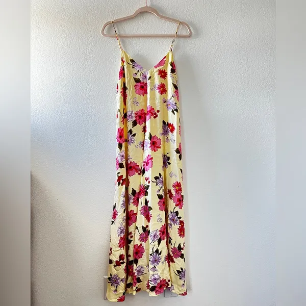 Zara Yellow Floral‎ Summer Maxi Sundress Dress Small - Image 4