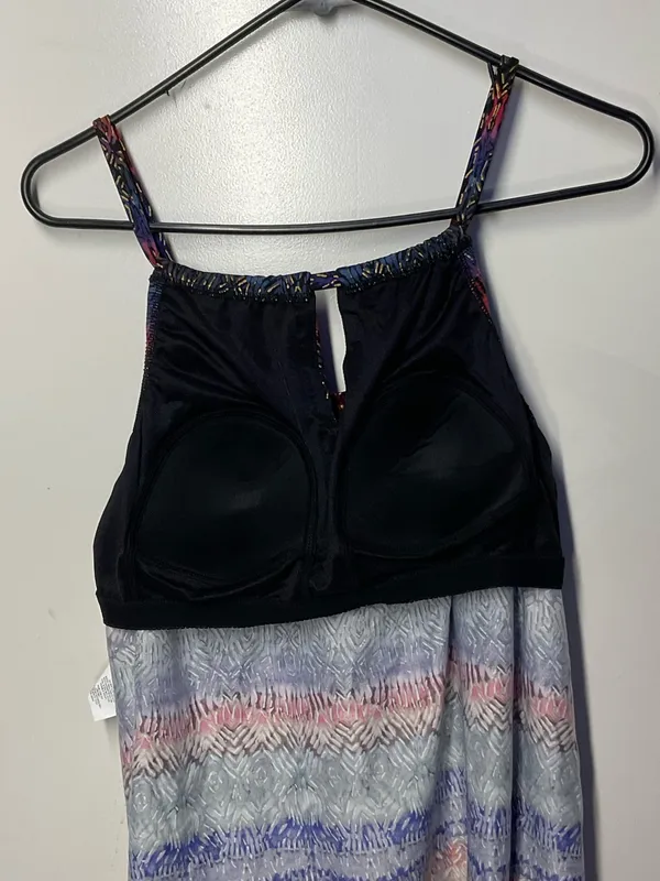 New Miraclesuit Tramonto Belle Peephole High Neck Tankini Top Bronze Multi 12 - Image 7