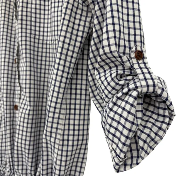 Rare The North Face Coolmax Cinch Waist Hiking Shirt 85/US SM‎ Gingham Korea - Image 5